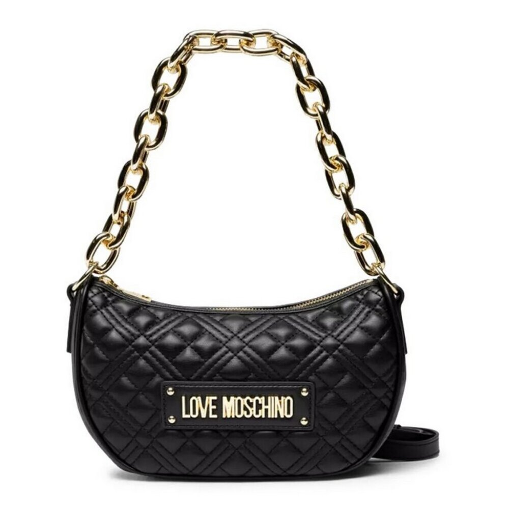 LOVE MOSCHINO WOMEN'S HANDBAG BAG BORSA QUILTED PU NERO JC4027PP1FLA0